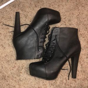 Edgy black boot heels